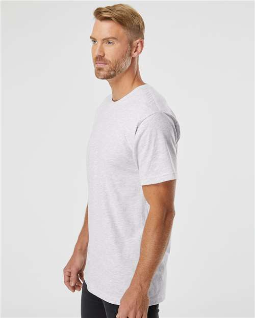 American Apparel 2001 Unisex Fine Jersey Tee - Ash Grey - model side