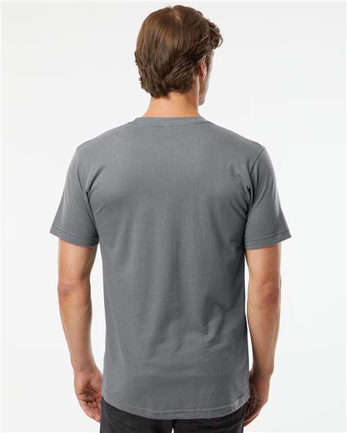 American Apparel 2001 Unisex Fine Jersey Tee - Asphalt - model back