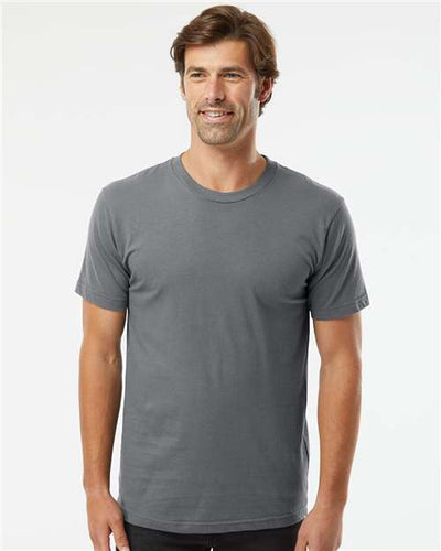 American Apparel 2001 Unisex Fine Jersey Tee - Asphalt - model front