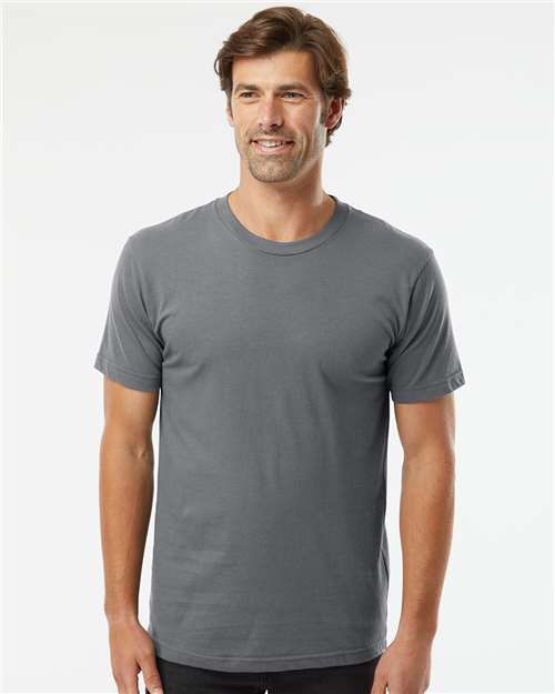 American Apparel 2001 Unisex Fine Jersey Tee - Asphalt - model front