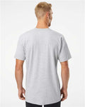 American Apparel 2001 Unisex Fine Jersey Tee - Heather Grey - model back