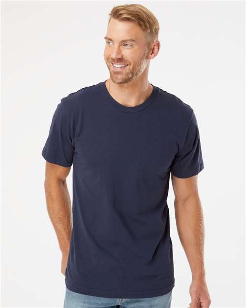 American Apparel 2001 Unisex Fine Jersey Tee - Navy - model front