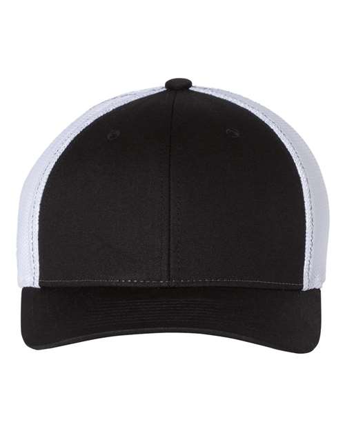 Richardson 110 R-Flex Trucker Cap - Black/ White - front
