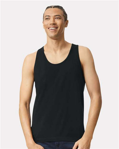 American Apparel 2408 Unisex Fine Jersey Tank - Black - model front