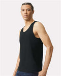 American Apparel 2408 Unisex Fine Jersey Tank - Black - model side