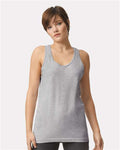 American Apparel 2408 Unisex Fine Jersey Tank - Heather Grey - model front
