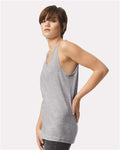 American Apparel 2408 Unisex Fine Jersey Tank - Heather Grey - model side
