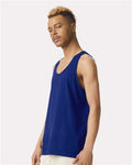 American Apparel 2408 Unisex Fine Jersey Tank - Lapis - model side