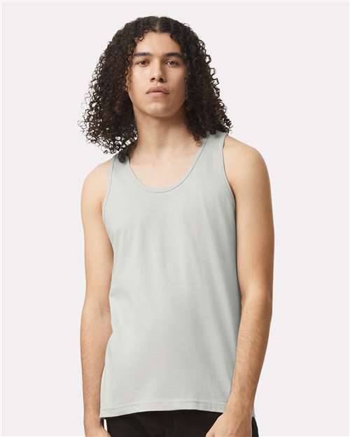 American Apparel 2408 Unisex Fine Jersey Tank - New Silver - model front