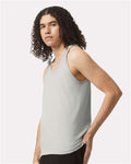 American Apparel 2408 Unisex Fine Jersey Tank - New Silver - model side