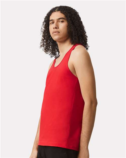 American Apparel 2408 Unisex Fine Jersey Tank - Red - model side