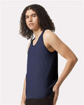 American Apparel 2408 Unisex Fine Jersey Tank - Navy - model side