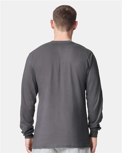 American Apparel 2007 Unisex Fine Jersey Long Sleeve Tee - Asphalt - model back