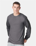 American Apparel 2007 Unisex Fine Jersey Long Sleeve Tee - Asphalt - model front