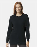 American Apparel 2007 Unisex Fine Jersey Long Sleeve Tee - Black - model front