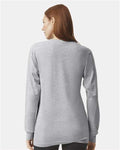 American Apparel 2007 Unisex Fine Jersey Long Sleeve Tee - Heather Grey - model back