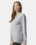 American Apparel 2007 Unisex Fine Jersey Long Sleeve Tee - Heather Grey - model side