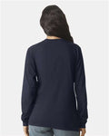 American Apparel 2007 Unisex Fine Jersey Long Sleeve Tee - Navy - model back