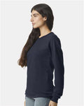 American Apparel 2007 Unisex Fine Jersey Long Sleeve Tee - Navy - model side