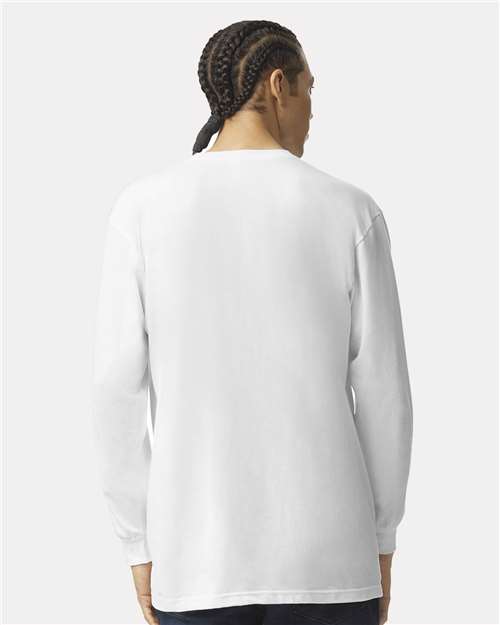 American Apparel 2007 Unisex Fine Jersey Long Sleeve Tee - White - model back