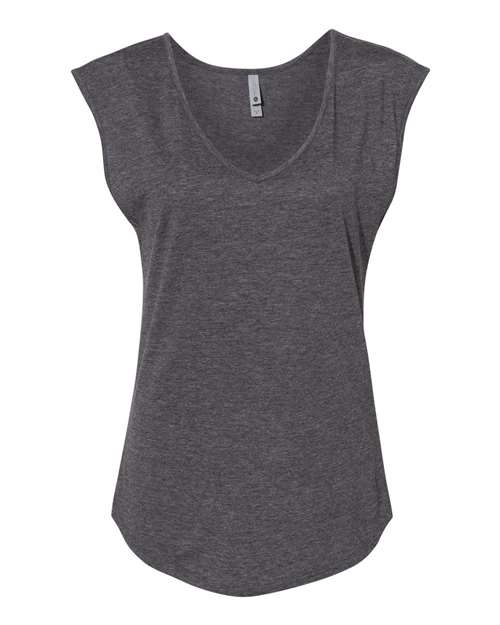 Next Level 5040 Women's Festival Sleeveless Deep V-Neck T-Shirt - Charcoal - front