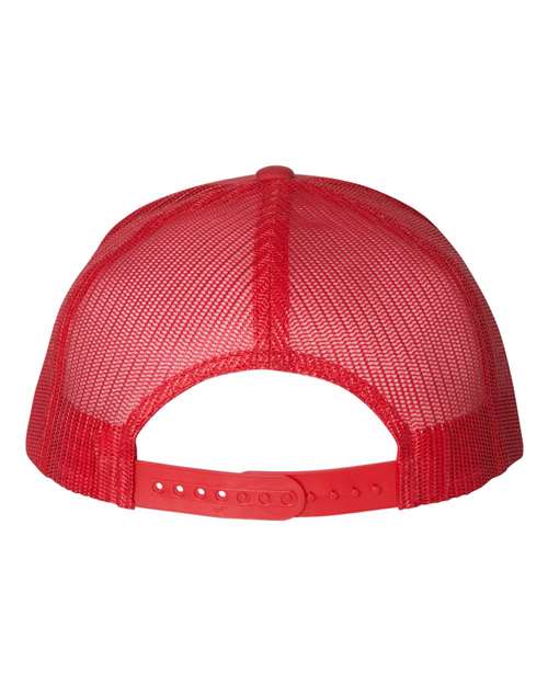 Yupoong 6006 Classic Five-Panel Trucker Cap - Red - back
