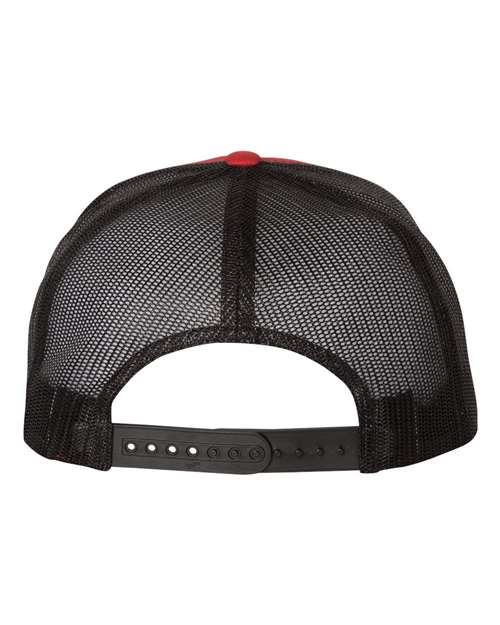 Yupoong 6006 Classic Five-Panel Trucker Cap - Red/ Black - back
