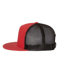 Yupoong 6006 Classic Five-Panel Trucker Cap - Red/ Black - side