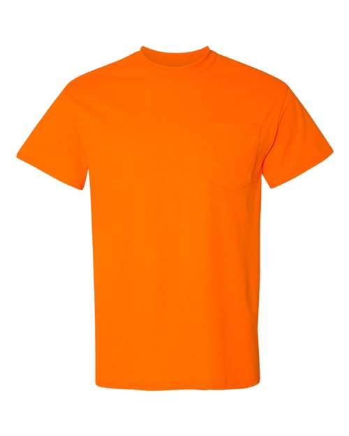 Gildan 8300 Unisex DryBlend Pocket T-Shirt - Safety Orange - front