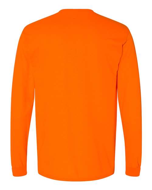 Gildan 8400 Unisex DryBlend 50/50 Long Sleeve T-Shirt - Safety Orange - back
