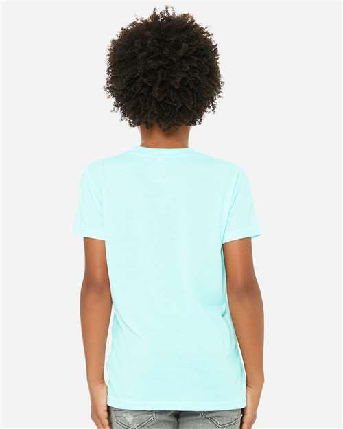 BELLA + CANVAS 3413Y Youth Triblend Tee - Ice Blue Triblend - model back