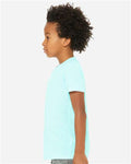BELLA + CANVAS 3413Y Youth Triblend Tee - Ice Blue Triblend - model side