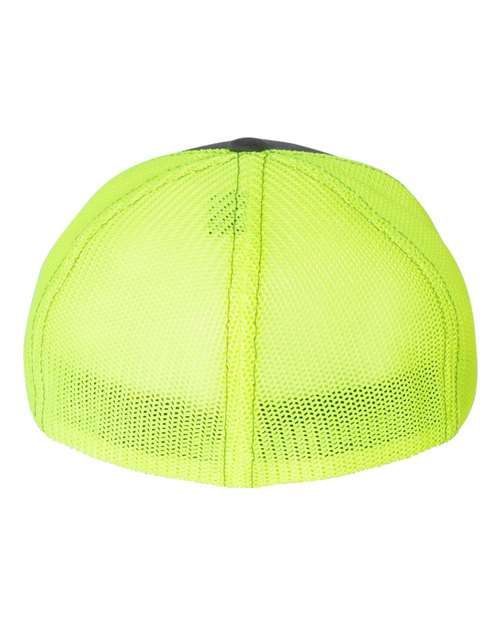 Richardson 110 R-Flex Trucker Cap - Charcoal/ Neon Yellow - back