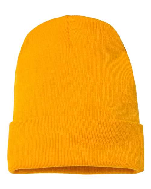 Yupoong 1501KC Cuffed Beanie - Gold - front