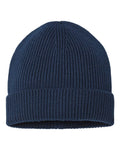 Atlantis Headwear ANDY Sustainable Fine Rib Cuffed Beanie - Navy - back