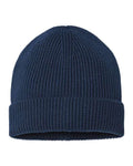 Atlantis Headwear ANDY Sustainable Fine Rib Cuffed Beanie - Navy - front