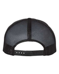 Richardson 511 Wool Blend Flat Bill Trucker Cap - Black/ Black - back