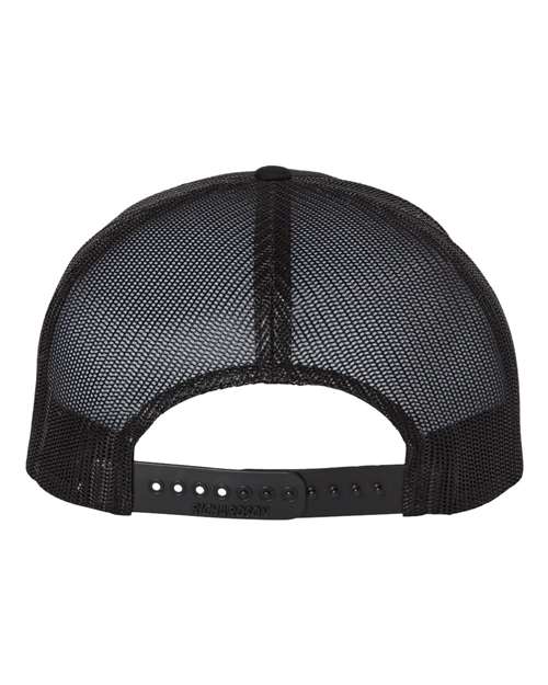 Richardson 511 Wool Blend Flat Bill Trucker Cap - Black/ Black - back