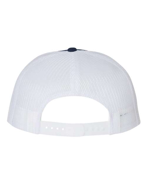 Richardson 511 Wool Blend Flat Bill Trucker Cap - Navy/ White - back