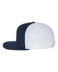 Richardson 511 Wool Blend Flat Bill Trucker Cap - Navy/ White - side