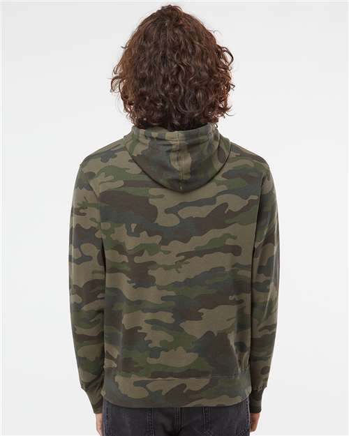 Independent Trading Co. AFX90UN Unisex Lightweight Hooded Sweatshirt - Forest Camo - model back
