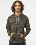 Independent Trading Co. AFX90UN Unisex Lightweight Hooded Sweatshirt - Forest Camo - model front