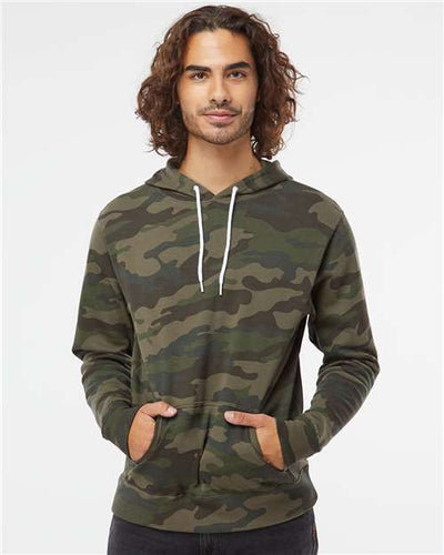 Independent Trading Co. AFX90UN Unisex Lightweight Hooded Sweatshirt - Forest Camo - model front