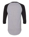 Augusta Sportswear 4420 Unisex Three-Quarter Raglan Sleeve Baseball Jersey T-Shirt - Athletic Heather/ Black - back