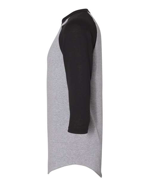 Augusta Sportswear 4420 Unisex Three-Quarter Raglan Sleeve Baseball Jersey T-Shirt - Athletic Heather/ Black - side