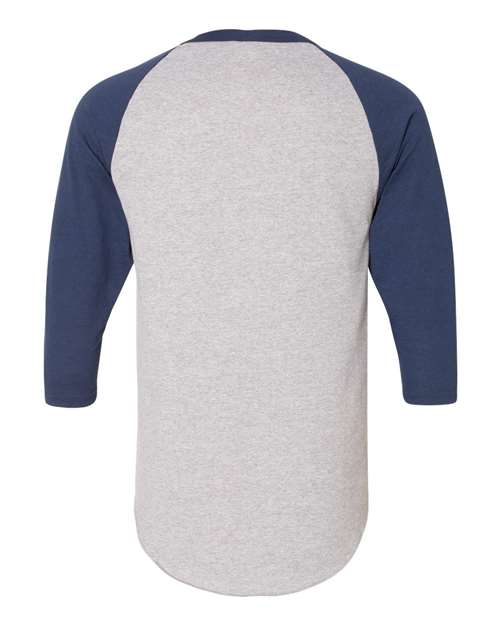 Augusta Sportswear 4420 Unisex Three-Quarter Raglan Sleeve Baseball Jersey T-Shirt - Athletic Heather/ Navy - back