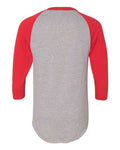 Augusta Sportswear 4420 Unisex Three-Quarter Raglan Sleeve Baseball Jersey T-Shirt - Athletic Heather/ Red - back