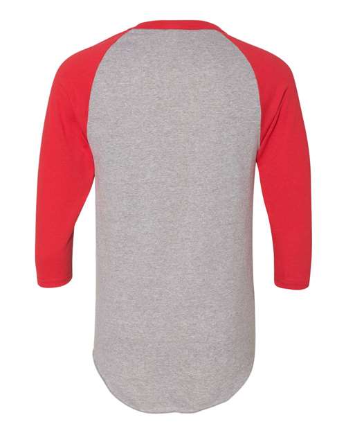 Augusta Sportswear 4420 Unisex Three-Quarter Raglan Sleeve Baseball Jersey T-Shirt - Athletic Heather/ Red - back