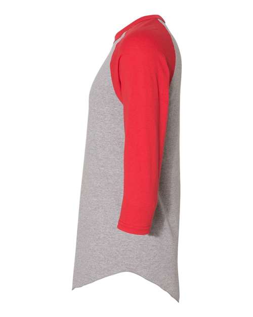 Augusta Sportswear 4420 Unisex Three-Quarter Raglan Sleeve Baseball Jersey T-Shirt - Athletic Heather/ Red - side