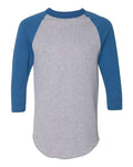 Augusta Sportswear 4420 Unisex Three-Quarter Raglan Sleeve Baseball Jersey T-Shirt - Athletic Heather/ Royal - front
